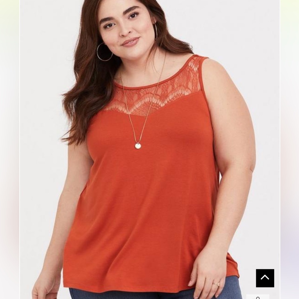 Torrid Super Soft Orange Lace Tank